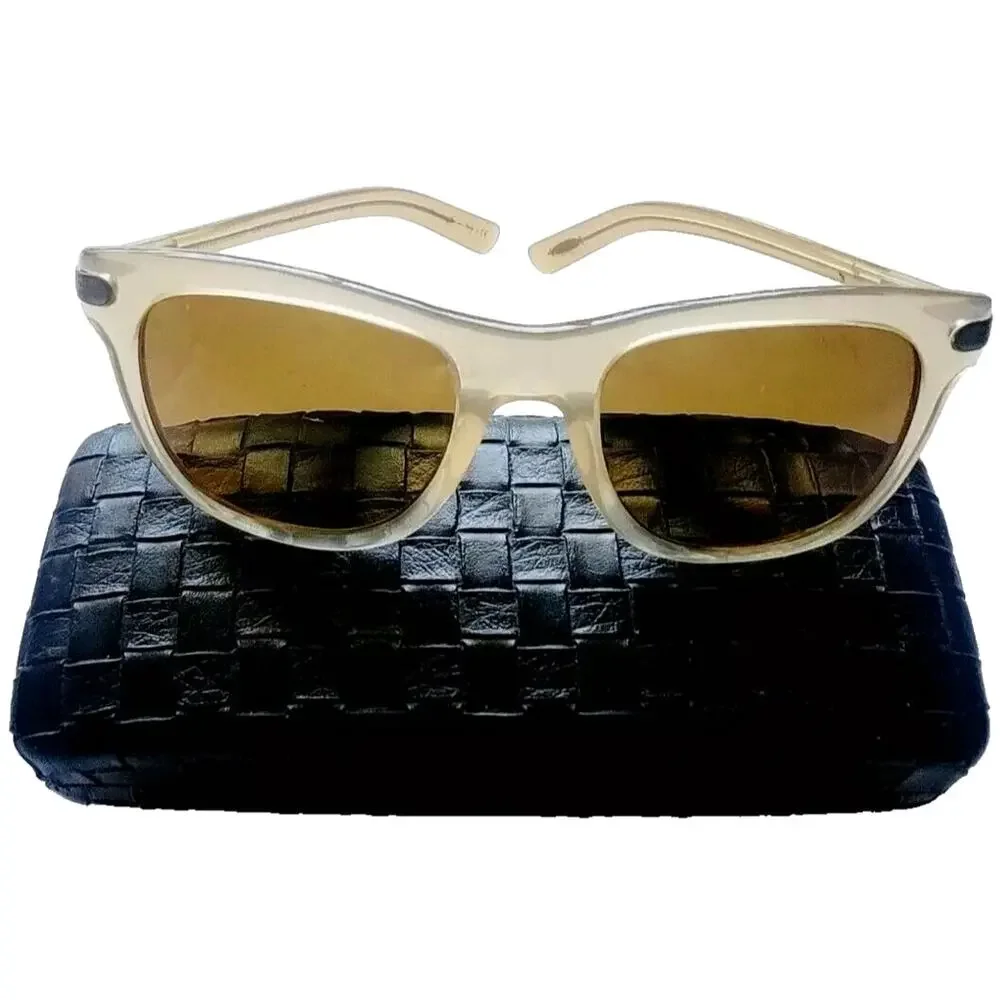 Oliver Peoples XXV Beige Square Sunglasses Italy RX Frames w Case
